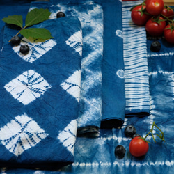 藍染紮染草木染桌布 indigo藍 餐墊雙面隔熱墊餐巾拍照道具小桌布 第13張的照片