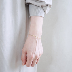 【兩裝黃銅手鐲 / 三種尺寸可選】「纖細X型」 SML 第8張的照片