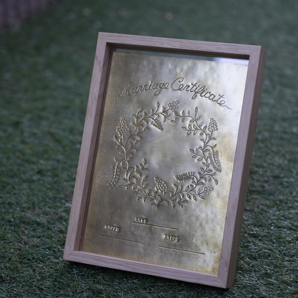 オリジナル真鍮結婚証明書（A5サイズ）結婚式　人前式　教会式　<送料無料> 7枚目の画像