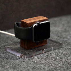 【ｳｫﾙﾅｯﾄ無垢材】AppleWatch用充電スタンド 6枚目の画像