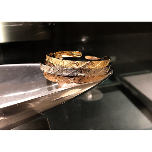 ハワイアンジュエリー ブレスレット バングル ステンレス スクロール