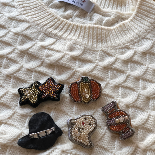 ビーズ刺繍のブローチ☆キャンディ ブローチ COCO 通販｜Creema  