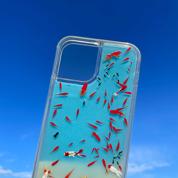 金魚すくい ネオンサンドケース iPhone15ケース 2枚目の画像