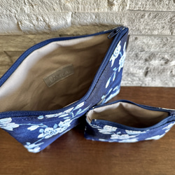ワンハンドル　ホーボーバッグ  - Blue Satin Floret 12枚目の画像