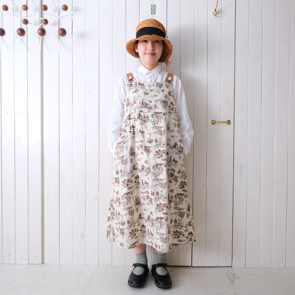 poplin two tone rough one piece landscape brown 第10張的照片