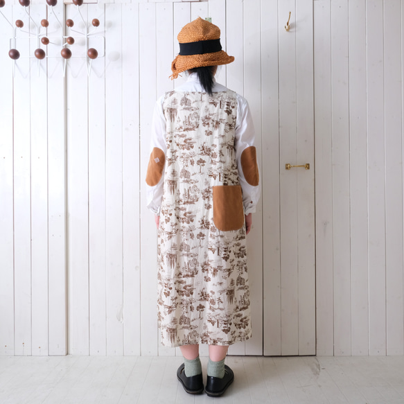 poplin two tone rough one piece landscape brown 第11張的照片