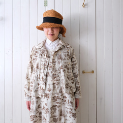 poplin two tone rough one piece landscape brown 第13張的照片