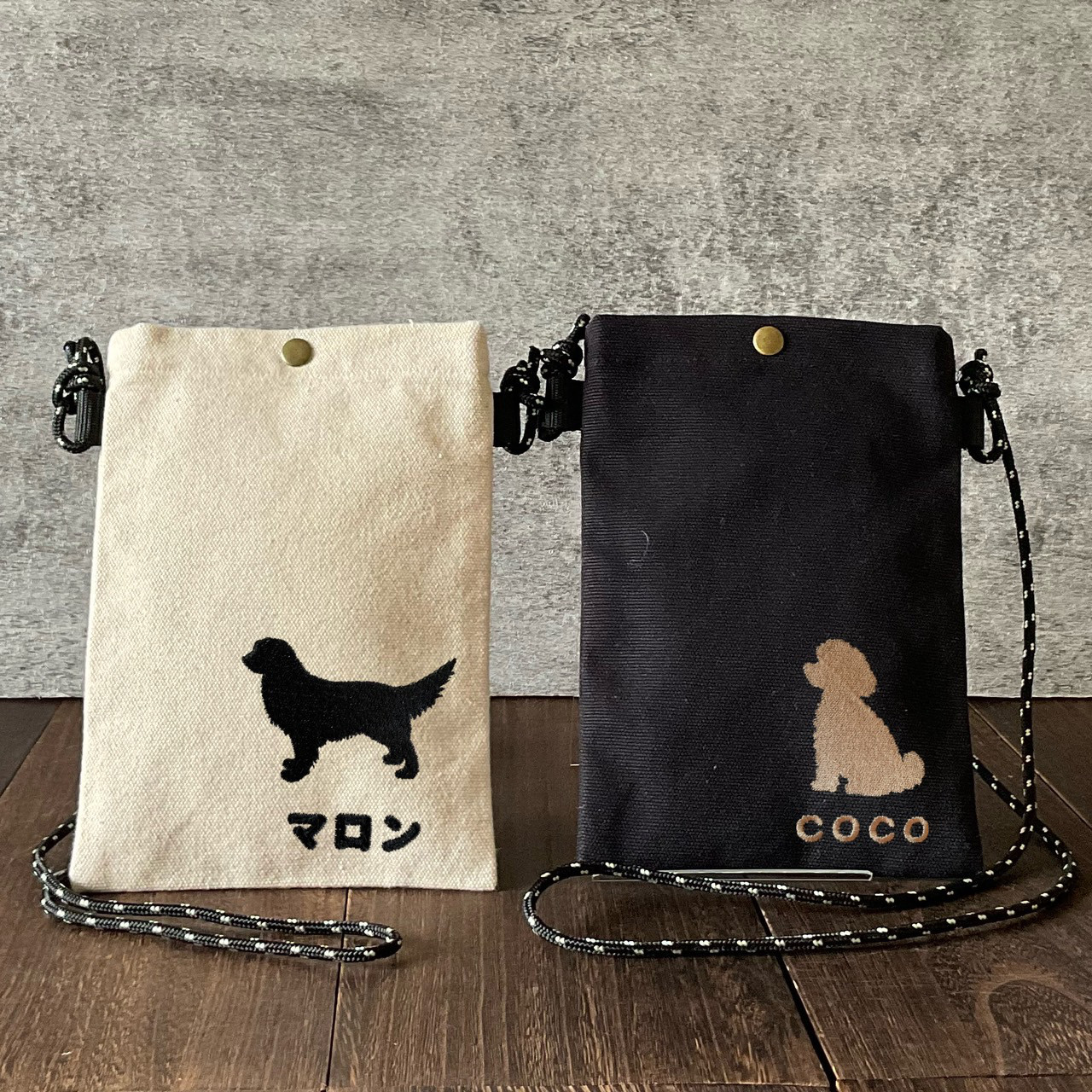 刺繍 メディストア サコッシュバッグ 猫 黒