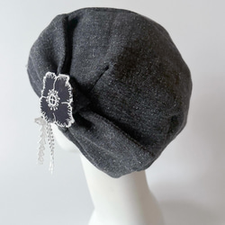 緞帶貝雷帽護理帽時尚可愛適合外出 Mina Bell Honen 柔軟醫療帽禮物均碼 第1張的照片