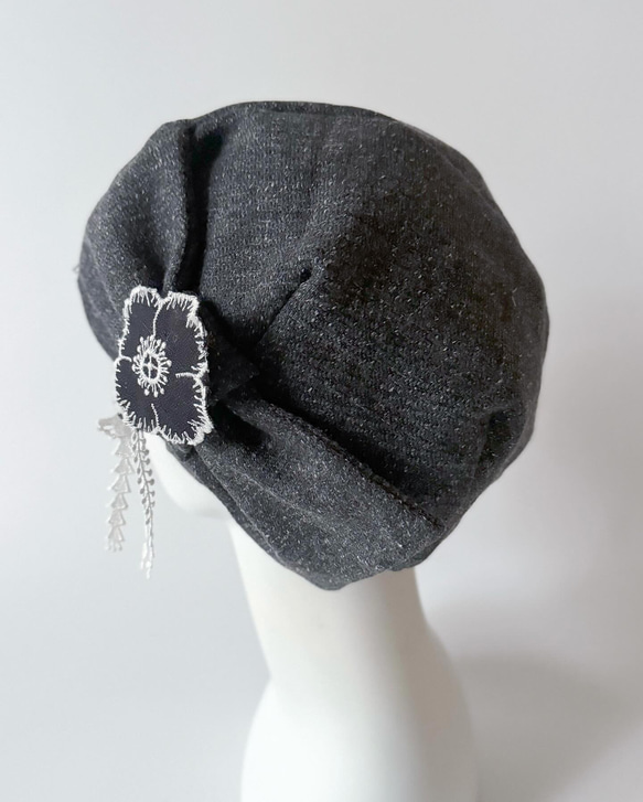 緞帶貝雷帽護理帽時尚可愛適合外出 Mina Bell Honen 柔軟醫療帽禮物均碼 第1張的照片