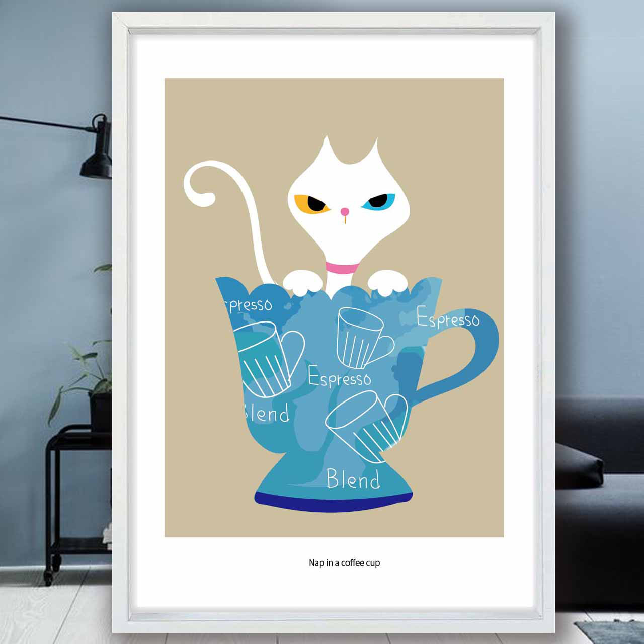 ひと休み　ネコ　イラスト　ポスター　A4 A3 A2 A1　アートポスター　アート/sei/新着順検索　1938