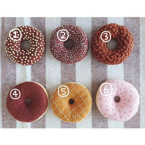 選べるフェルトの リングドーナツ2個♡フェルトおままごと おもちゃ