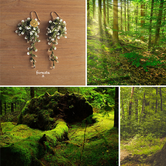 [定制] 耳環，foresta_moss 綠色 第3張的照片