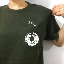 【名前可】まんまるネコ ポケットTシャツ 2枚目の画像