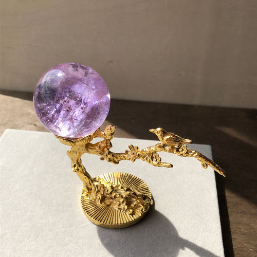 小鳥☆スフィアスタンド☆丸玉スタンド☆ゴールドカラー☆インテリアに