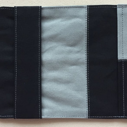 ☆ｋｏｙａｎｏｓａｔｏ様☆オーダー品：ブックカバー 帆布製「ツギハギ：ブラック×グレー」 （四六判サイズ） 6枚目の画像