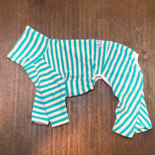 イタグレ服ハンドメイド 太ボーダーロンパース