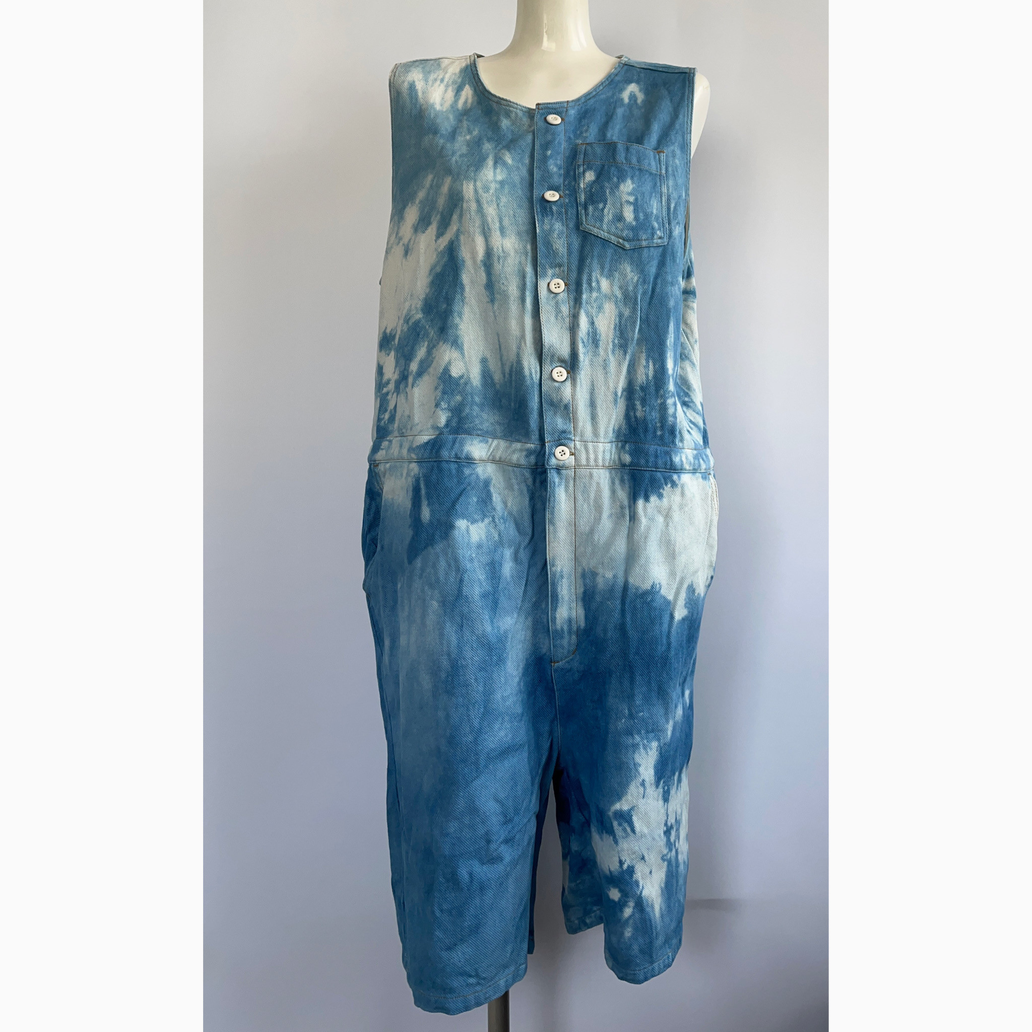藍染ノースリーブハーフ丈オールインワン 7,920円