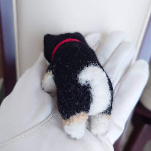 柴犬 羊毛 羊毛フェルト ハンドメイド 黒柴 キーホルダー 羊毛