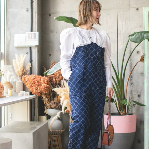 【美品✨人気】 デニムサロペット / インディゴブルー/ 8／12までの限定価格】【S～Mサイズ】デニムサロペット｜INGNI