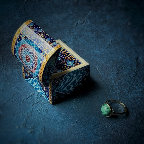 キャメルボーンの小箱 宝石箱 S ネイビー【JAABEH-037】 その他ケース