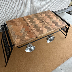 フラットバーナ－テーブルアイアンigtテーブル ヘンリボーン柄 9枚目の画像