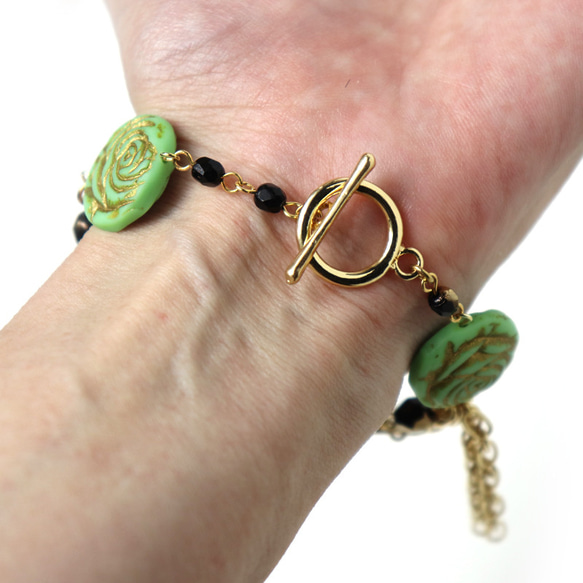 ◇ キット チェコと樹脂ビーズの途中多連ブレスレット ビーズキット アクセサリー制作キット ハンドメイド 大人 5枚目の画像