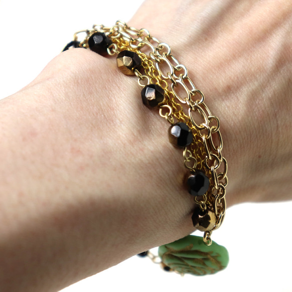 ◇ キット チェコと樹脂ビーズの途中多連ブレスレット ビーズキット アクセサリー制作キット ハンドメイド 大人 4枚目の画像