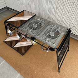 フラットバーナ－テーブルアイアンigtテーブル 3色ミックス天板 2枚目の画像