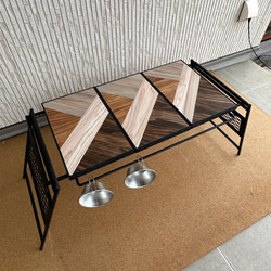 フラットバーナ－テーブルアイアンigtテーブル 3色ミックス天板 5枚目の画像
