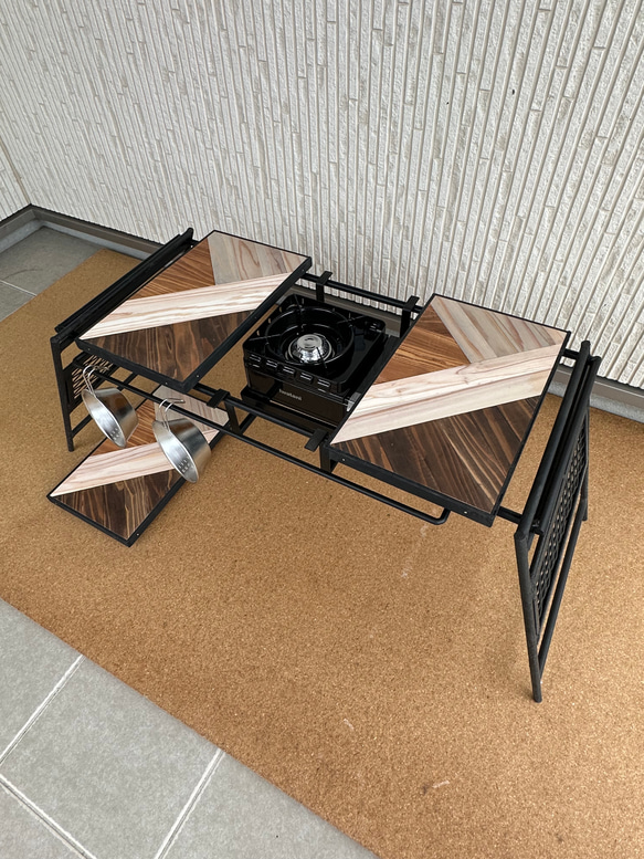 フラットバーナ－テーブルアイアンigtテーブル 3色ミックス天板 7枚目の画像