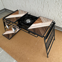 フラットバーナ－テーブルアイアンigtテーブル 3色ミックス天板 9枚目の画像