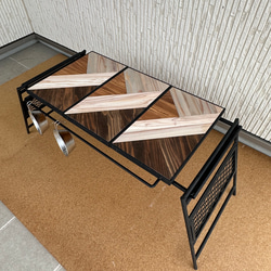 フラットバーナ－テーブルアイアンigtテーブル 3色ミックス天板 6枚目の画像