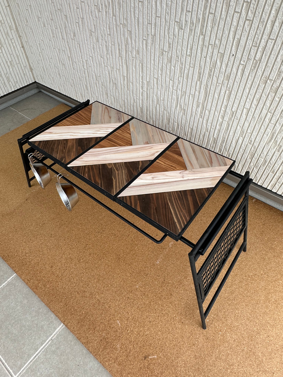 フラットバーナ－テーブルアイアンigtテーブル 3色ミックス天板 6枚目の画像