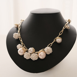 Kumihimo Dots Necklace - gold 2枚目の画像