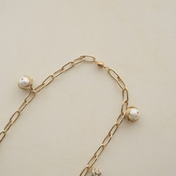 Kumihimo Dots Necklace - gold 4枚目の画像