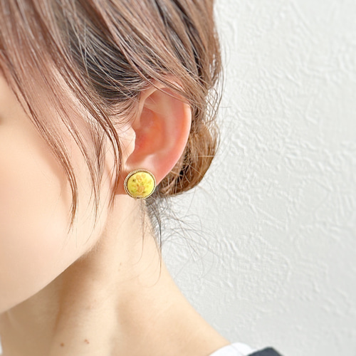 ゴッホ【ひまわり】のシンプルピアス/イヤリング〈絵画シリーズ