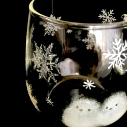 シマエナガと雪の結晶の耐熱ガラスマグカップ 6枚目の画像