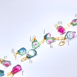 選べるウォーターメロントルマリンのチャーム◇天然石原石スライス 3枚目の画像