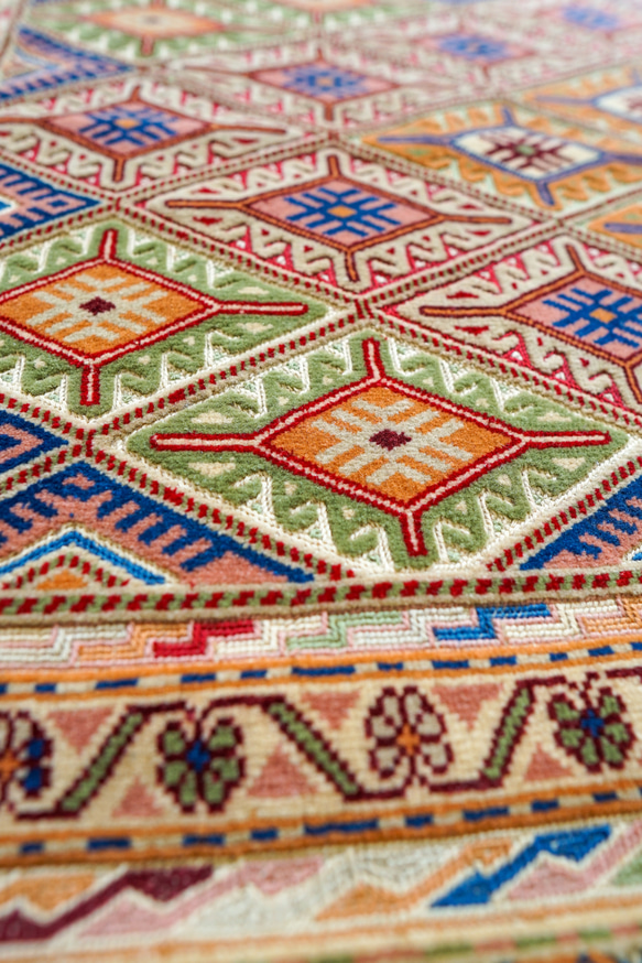 131×89cm アフガニスタン の マシュワニ手織り キリム 手織り絨毯 8枚目の画像