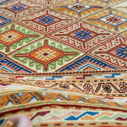 131×89cm アフガニスタン の マシュワニ手織り キリム 手織り絨毯 7枚目の画像