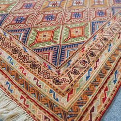 131×89cm アフガニスタン の マシュワニ手織り キリム 手織り絨毯 9枚目の画像