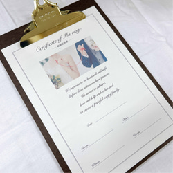 結婚証明書　お二人の写真をいれて世界に一つだけのオリジナル証明書に♡　送料無料 12枚目の画像