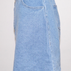 Irregular Hem Wrap Denim Mini Skirt light blue ミニスカート ストリート 4枚目の画像