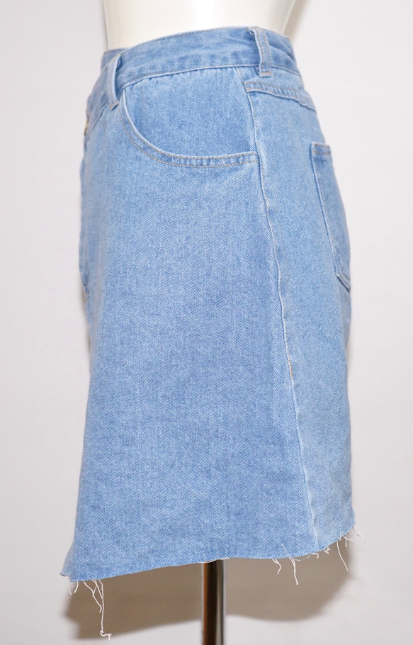 Irregular Hem Wrap Denim Mini Skirt light blue ミニスカート ストリート 4枚目の画像