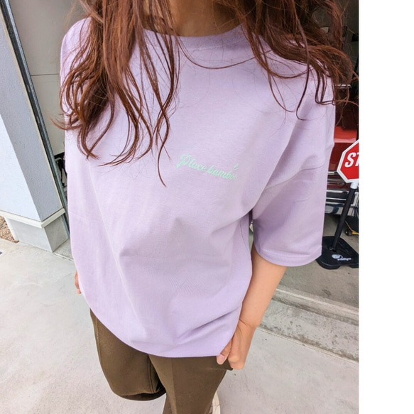 placebamboo オリジナルTシャツ　おかめ　かぐや姫  パープル XLサイズ 3枚目の画像
