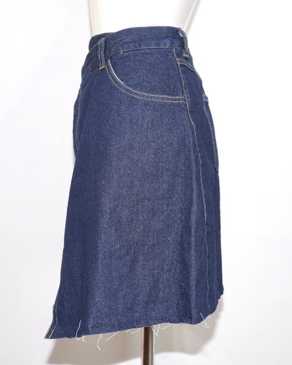 Irregular Hem Wrap Denim Mini Skirt Indigo ミニスカート ブルー ストリート 7枚目の画像