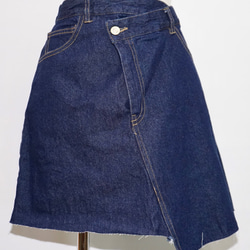 Irregular Hem Wrap Denim Mini Skirt Indigo ミニスカート ブルー ストリート 8枚目の画像