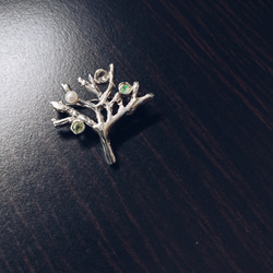 tree broach【silver925】オパール　レモンクォーツ　　ペリドット　パール　ブローチ　天然石　ナチュラル 16枚目の画像