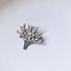 tree broach【silver925】オパール　レモンクォーツ　　ペリドット　パール　ブローチ　天然石　ナチュラル 13枚目の画像